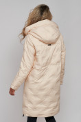 Купить Пальто утепленное молодежное зимнее женское бежевого цвета 59121B, фото 19
