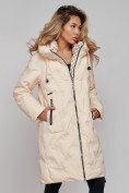 Купить Пальто утепленное молодежное зимнее женское бежевого цвета 59121B, фото 21