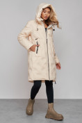 Купить Пальто утепленное молодежное зимнее женское бежевого цвета 59121B, фото 6