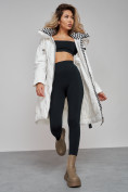 Купить Пальто утепленное молодежное зимнее женское белого цвета 59121Bl, фото 15