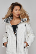 Купить Пальто утепленное молодежное зимнее женское белого цвета 59121Bl, фото 19