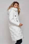Купить Пальто утепленное молодежное зимнее женское белого цвета 59121Bl, фото 22
