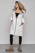 Купить Пальто утепленное молодежное зимнее женское белого цвета 59121Bl, фото 3