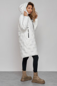 Купить Пальто утепленное молодежное зимнее женское белого цвета 59121Bl, фото 7