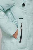 Купить Пальто утепленное молодежное зимнее женское бирюзового цвета 59121Br, фото 11