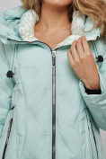 Купить Пальто утепленное молодежное зимнее женское бирюзового цвета 59121Br, фото 13