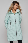 Купить Пальто утепленное молодежное зимнее женское бирюзового цвета 59121Br, фото 20