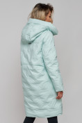 Купить Пальто утепленное молодежное зимнее женское бирюзового цвета 59121Br, фото 22