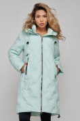Купить Пальто утепленное молодежное зимнее женское бирюзового цвета 59121Br, фото 9