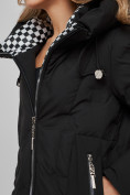 Купить Пальто утепленное молодежное зимнее женское черного цвета 59121Ch, фото 13