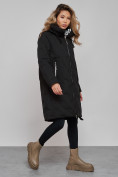 Купить Пальто утепленное молодежное зимнее женское черного цвета 59121Ch, фото 3