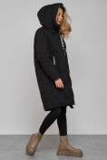 Купить Пальто утепленное молодежное зимнее женское черного цвета 59121Ch, фото 7