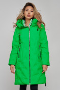 Купить Пальто утепленное молодежное зимнее женское зеленого цвета 59121Z, фото 10