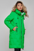 Купить Пальто утепленное молодежное зимнее женское зеленого цвета 59121Z, фото 19