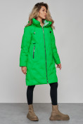 Купить Пальто утепленное молодежное зимнее женское зеленого цвета 59121Z, фото 2