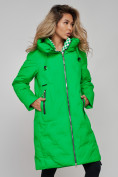 Купить Пальто утепленное молодежное зимнее женское зеленого цвета 59121Z, фото 20