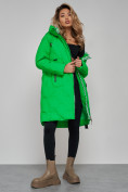 Купить Пальто утепленное молодежное зимнее женское зеленого цвета 59121Z, фото 23