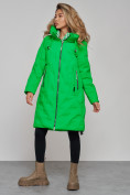 Купить Пальто утепленное молодежное зимнее женское зеленого цвета 59121Z, фото 3