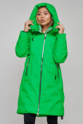 Купить Пальто утепленное молодежное зимнее женское зеленого цвета 59121Z, фото 5