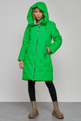 Купить Пальто утепленное молодежное зимнее женское зеленого цвета 59121Z, фото 9