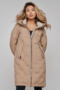 Купить Пальто утепленное молодежное зимнее женское бежевого цвета 59122B, фото 10