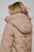 Купить Пальто утепленное молодежное зимнее женское бежевого цвета 59122B, фото 19