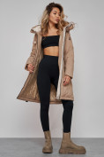 Купить Пальто утепленное молодежное зимнее женское бежевого цвета 59122B, фото 21
