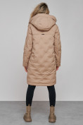Купить Пальто утепленное молодежное зимнее женское бежевого цвета 59122B, фото 4