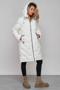 Купить Пальто утепленное молодежное зимнее женское белого цвета 59122Bl, фото 19