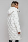 Купить Пальто утепленное молодежное зимнее женское белого цвета 59122Bl, фото 21