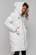 Купить Пальто утепленное молодежное зимнее женское белого цвета 59122Bl, фото 26