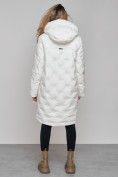 Купить Пальто утепленное молодежное зимнее женское белого цвета 59122Bl, фото 4