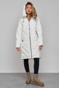 Купить Пальто утепленное молодежное зимнее женское белого цвета 59122Bl, фото 5
