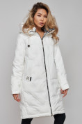 Купить Пальто утепленное молодежное зимнее женское белого цвета 59122Bl, фото 9