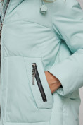 Купить Пальто утепленное молодежное зимнее женское бирюзового цвета 59122Br, фото 11