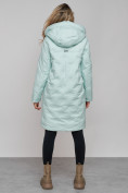 Купить Пальто утепленное молодежное зимнее женское бирюзового цвета 59122Br, фото 4
