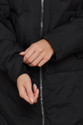 Купить Пальто утепленное молодежное зимнее женское черного цвета 59122Ch, фото 12