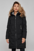 Купить Пальто утепленное молодежное зимнее женское черного цвета 59122Ch, фото 15