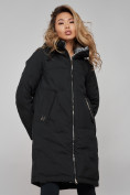 Купить Пальто утепленное молодежное зимнее женское черного цвета 59122Ch, фото 17