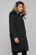 Купить Пальто утепленное молодежное зимнее женское черного цвета 59122Ch, фото 22