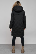 Купить Пальто утепленное молодежное зимнее женское черного цвета 59122Ch, фото 4