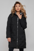 Купить Пальто утепленное молодежное зимнее женское черного цвета 59122Ch, фото 5