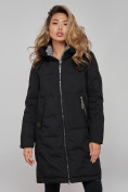 Купить Пальто утепленное молодежное зимнее женское черного цвета 59122Ch, фото 9