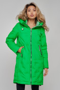 Купить Пальто утепленное молодежное зимнее женское зеленого цвета 59122Z, фото 11