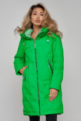 Купить Пальто утепленное молодежное зимнее женское зеленого цвета 59122Z, фото 12