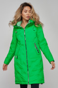 Купить Пальто утепленное молодежное зимнее женское зеленого цвета 59122Z, фото 13