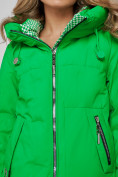 Купить Пальто утепленное молодежное зимнее женское зеленого цвета 59122Z, фото 16