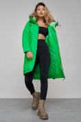 Купить Пальто утепленное молодежное зимнее женское зеленого цвета 59122Z, фото 17