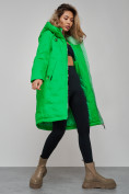 Купить Пальто утепленное молодежное зимнее женское зеленого цвета 59122Z, фото 18