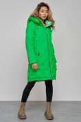 Купить Пальто утепленное молодежное зимнее женское зеленого цвета 59122Z, фото 2